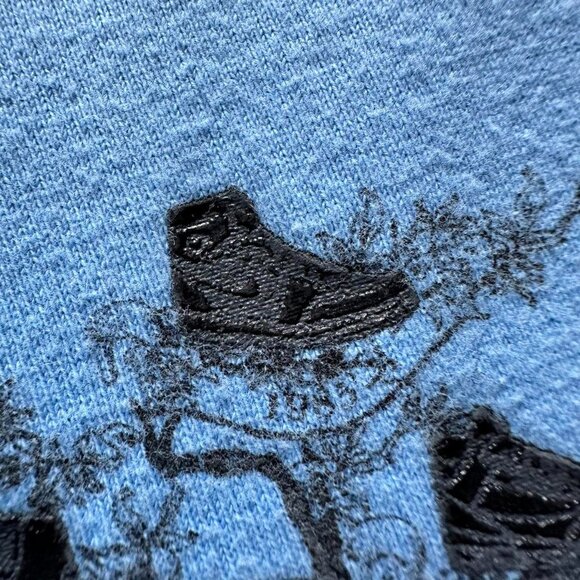 Vintage Y2K 2008 Jordan Nike History Shoe Family‎ Tree T Shirt Men Large Blue - Picture 4 of 8